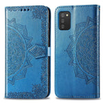 Cotdinfor Compatible With Samsung Galaxy A03S Case Leather Wallet Flip Magnetic Closure Case Shockproof Protective With Card Slots And Stand Phone Case For Samsung Galaxy A03S Sd Mandala Blue