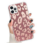 Leopard Case For Iphone 12 Pro Max 6 7 Inch Only Girls Rose Gold Glitter Luxury Sparkle Bling Sequins Anti Scratch Pink Phone Hard Back Cover Case