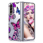 Butterflies Samsung Galaxy Z Fold 3 Case Clear For Women Girls Durable Pc Back Bumper Slim Scratch Resistance Shockproof Protective Transparent Phone Case For Samsung Galaxy Z Fold 3 5G 6 7 Inch 2021