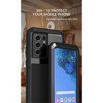 Samsung Galaxy S21 Ultra Case Love Mei Aluminum Metal Outdoor Shockproof Military Heavy Duty Sturdy Protector Cover Hard Case For Samsung Galaxy S21 Ultra S21 Ultra Black
