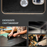 Designed For Iphone 13 Pro Max Case Women Men Handmade Not Chipping Off Anti Scratch Gold Surrounding Leather Business Case Phone Cover Protective Shockproof Slim Case For 13 Pro Max
