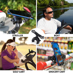 Universal Cell Phone Holder Mount Golf Cart Push Cart Baby Stroller Shopping Cart Bike Motorcycle Boat Spin Bike Bicycle Handlebars Iphone Samsung Galaxy And Note Pixel Any Smartphone