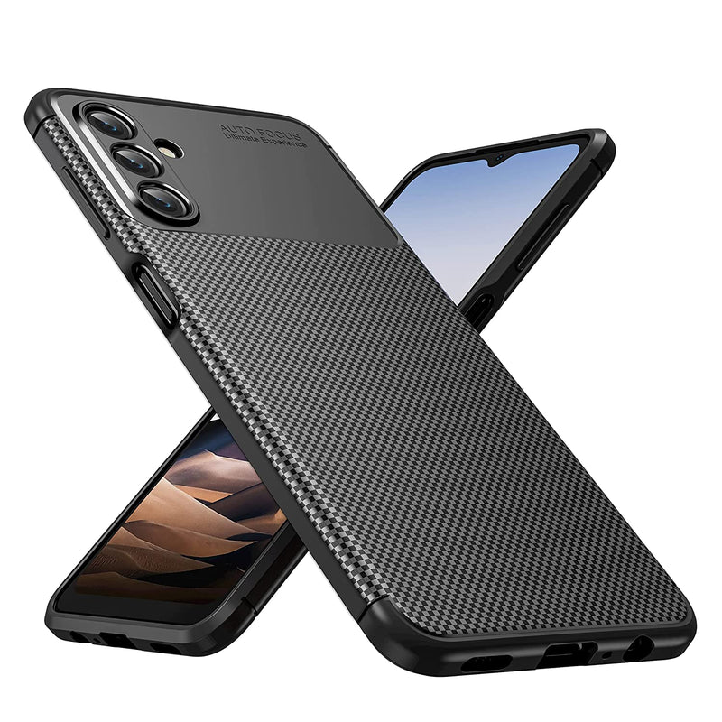 Liulizuny Compatible With Samsung Galaxy A13 5G Case Carbon Fiber Designgrid Heat Dissipation Lining Ultra Slim Shockproof Protective Phone Case Black