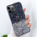 Lapopnut Compatible With Iphone 13 Pro Max Case Cute Clear Glitter Sparkle Bling Shining Stars Protective Phone Cases For Women Girls Flexible Slim Silicone Bumper Cover For Apple Iphone 13 Pro Max
