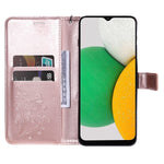Lemaxelers Galaxy A03 Case Samsung A03 Wallet Case Pu Leather Elegant Embossed Magnetic Cover With Flip Kickstand Card Holder Cover For Samsung Galaxy A03 Big Butterfly Rose Gold Kt