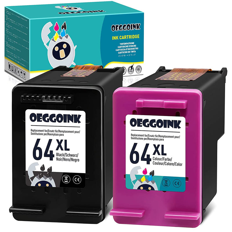 Ink Cartridge Replacement For Hp 64 64Xl Combo Pack 1 Black 1 Color Compatible With Envy Photo 7855 7155 6255 7858 7800 7100 7164 6222 6252 7134 7830 7864 Ta