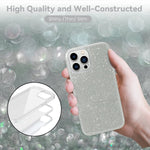 Naiadiy Clear Glitter Case For Iphone 13 Pro Max Cute Bling Sparkly Glitter Slim Phone Case Cover Designed For Iphone 13 Pro Max 6 7 Inch Silver