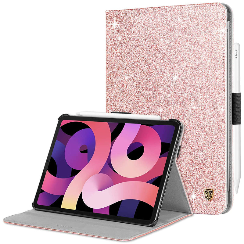 New Ipad Air 5Th 4Th Generation Case With Pencil Holder Glitter Sparkly Folio Adjustable Kickstand Cover Auto Wake Sleep Luxury Smart Case For Ipad Air 5
