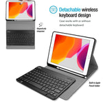 New Procase Ipad 8Th Generation 2020 7Th Gen 2019 10 2 Keyboard Case Bundle With Pencil Holder Sticker For Apple Pencil 1St And 2Nd Gen