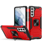 Designed For Galaxy S21 Fe Case Military Grade Ultra Slim Protective Armor Phone Cover Cases With Kickstand Ring For Samsung Galaxy S21 Fe 5G 2021 Red