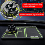 4 In 1 Non Slip Phone Pad Car Dashboard Mat Silicone Gel Grip Mats Luminous Multifunctional Universal 360 Degrees Rotating Car Phone Holder With Temporary Parking Number Plate Aromatherapywhite