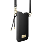 Laut Prestige Necklace Sleeve Saffiano Leather Structure Adjustable Strap Universal Fit Card Slot Black