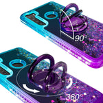 New For Galaxy A21 Case Moving Liquid Holographic Sparkle Glitter Case Wi