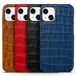 Nincyee Genuine Leather Case For Iphone 13 Pro Max Classic Crocodile Pattern Real Leather Half Wrapped Case Slim Fit