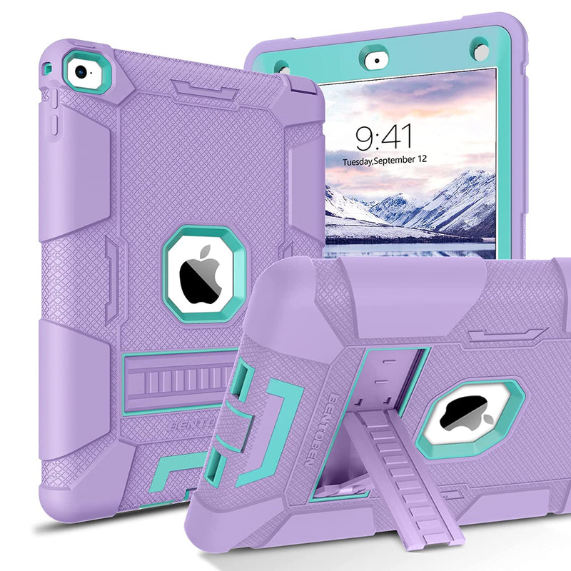 New Ipad Air 2 Case Ipad Air 2 Silicone Case 3 In 1 Three Layer Heavy Duty Shock Resistant Protective Kickstand Ipad Cases Cover For Ipad Air 2 A1566 A