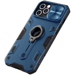 Compatible For Iphone 12 Pro Max 6 7 Inch Armor Case Built In Kickstand Camera Lens Protector Shockproof Hard Plastic Back Cover Case Blue Iphone 12 Pro Max 6 7