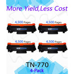 4 Pack Super High Yield Compatible Tn770 Toner Cartridge Tn 770 Used For Mfc L2750Dw L2750Dwxl Hl L2370Dw L2370Dwxl Printer Sold By Easyprint