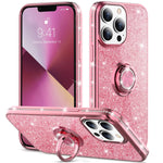 Love 3000 Glitter For Iphone 12 Pro Max 6 7 Inch Diamond Kickstand Sparkle Luxury Bling Crystal Rhinestone Full Body Protective Case For Cute Iphone 12 Pro Max Women Girls Rosegold Pink