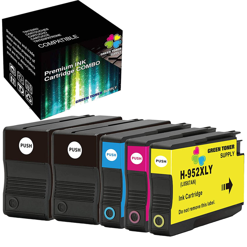 5 Pack Color Set Compatible 952 Ink Cartridge 2Xb Cym For Hp Officejet Pro 7720 7740 8710 8715 8720 All In One Printer
