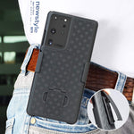Hidahe Holster Case For Sumsung Galaxy S21 Ultra Sumsung S21 Ultra Combo Shell Case For Men Boys With Built In Kickstand Swivel Belt Clip Holster For Galaxy S21 Ultra Only Black