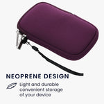 Kwmobile Neoprene Phone Pouch Size Xl 6 7 6 8 Universal Cell Sleeve Mobile Bag With Zipper Wrist Strap Berry