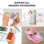 Eaycoul Magnetic Case Designed For Iphone 13 Case 6 1 Inch Compatible With Magsafe Heavy Duty Military Grade Shockproof Armor Protective Phone Case For Iphone 13 Rainbow Pink