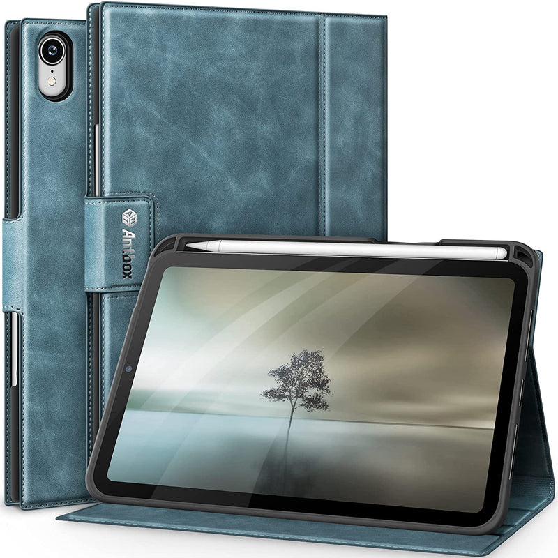 New Ipad Mini 6 Case 2021 6Th Generation Ipad Mini Case With Pencil Holder High Grade Pu Leather Smart Cover With Auto Sleep Wake Stand Function Navybl