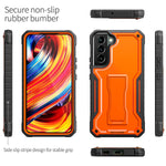 Exoguard For Samsung Galaxy S22 Plus Case Rubber Shockproof Heavy Duty Case With Screen Protector For Samsung S22 Plus Phone Built In Kickstand Orange