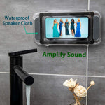 Shower Phone Holder Waterproof Bathroom Wall Mount Shelf Holder For Cell Phone Anti Fog Touchable Screen Cradle