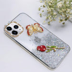 Guppy For Iphone 13 Pro Max Bling Diamond Case For Women Girls Luxury 3D Shiny Sparkle Glitter Sequins Rhinestone Butterfly Rose Flower Soft Slim Protective Cover 6 7 Inch Clear Ql3242 I13Pm 1
