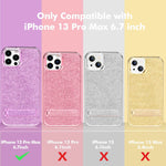Love 3000 Glitter Case Compatible With Iphone 13 Pro Max Case 6 7 Inch With Kickstand Cute Sparkle Diamond Cover Slim Protective Case For Iphone 13 Pro Max Case For Women Girls Pink