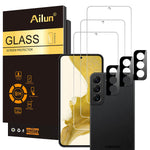 Ailun Glass Screen Protector For Galaxy S22 S22 Plus 5G 6 6 Inch Display 3Pack 3Pack Camera Lens Tempered Glass Fingerprint Unlock Compatible 0 25Mm Clear Anti Scratch Case Friendly Not For S22 Ultra