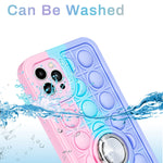 Joyleop Color Bubble Case For Iphone 13 Pro Max Fidget Design Unique Silicone Cute Fun Cover Girly Fashion Girls Boys Kids Cases Kawaii With Metal Ring Buckle For Iphone 13 Pro Max 6 7