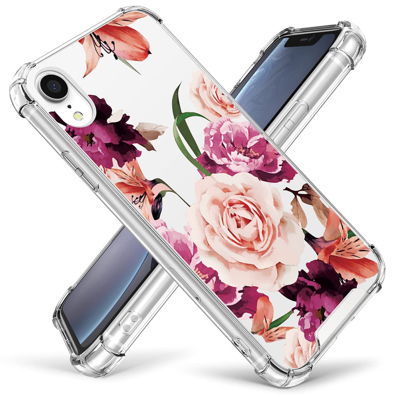 Case For Iphone Xr Shockproof Series Hard Pc Tpu Bumper Protective Case For Iphone Xr 6 1 Inch 2018 Release Floral Design