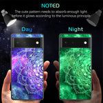 Domaver For Google Pixel 6 Case Mandala Nebula Design Luminous Glow In The Dark Slim Lightweight Anti Slip Bumper Flexible Tpu Shockproof Protective Phone Cover For Google Pixel 6 6 4 Inch 2021