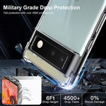 Crystal Clear Case For Google Pixel 6 5G Military Grade Protection Bumper Shockproof Protective Phone Case Clear Hard Pc Back Shockproof Tpu Bumper Protective Phone Cover
