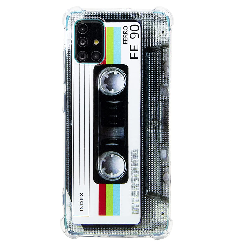 New For Samsung Galaxy A51 Cool Tape Case Slim Dual Retro Cass