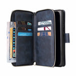 Lbyzcase Wallet Case For Galaxy S21 Fe 5G2022 Samsung S21 Fe Phone Case Folio Flip Leather Coverzipper Pocket9 Card Slotskickstand For Samsung Galaxy S21 Fe 5Gfan Edition Blue