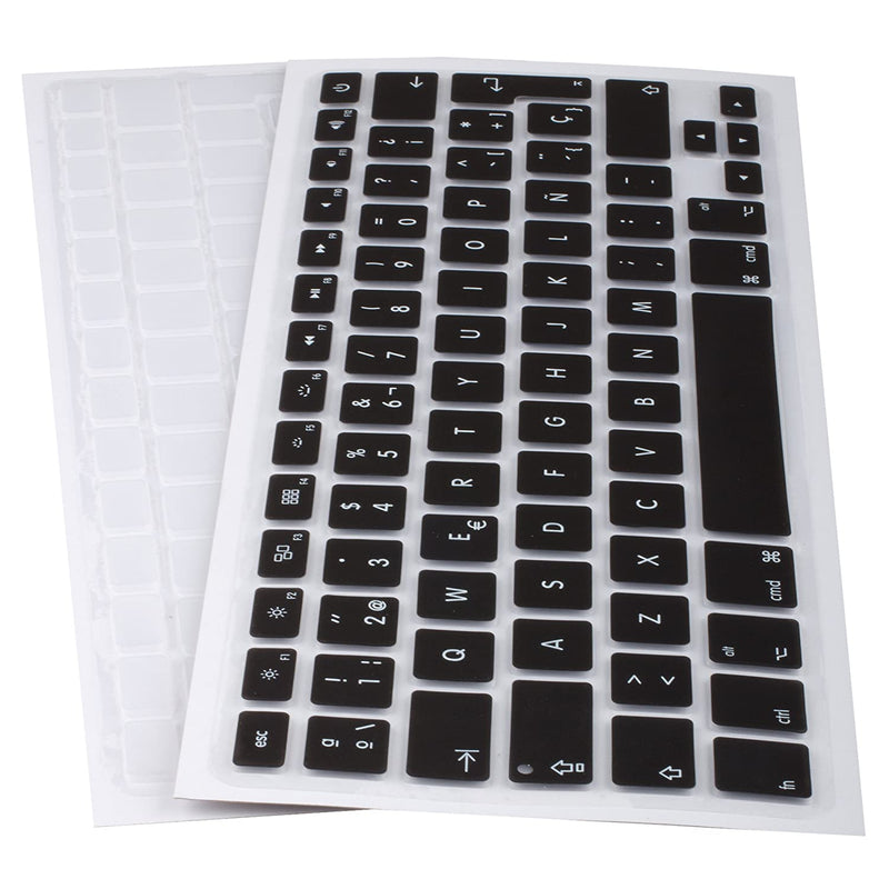 Silicone Keyboard Covers For Macbook Pro 13 15 17 Release 2015 Year Qwerty Spanish Layout Black Transparent