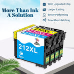 Ink Cartridge Replacement For 212Xl T212Xl 212 Xl T212 For Xp 4100 Xp 4105 Wf 2830 Wf 2850 Printer Ink 1 Black 1 Cyan 1 Magenta 1 Yellow 4 Packs