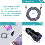 Fast Car Charger Adapter Compatible Moto G Stylus Play Power 2022 2021 Samsung Galaxy S22 Ultra 5G S21 S20 S10 A72 A52 A42 A32 5G Note20 Ultra 5G 2 4A Dual Port Usb C Car Charger 3Ft Charging Cable