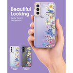 Case For Samsung Galaxy S21 Plus 6 7 For Women Girl Clear Floral Flower Phone Cover S21 Plus Slim Case With Protective Hard Shell And Soft Framelilium Shrubs