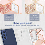 Compatible With Samsung Galaxy S21 Fe Case Bling Glitter Sparkle Abstract Marble Design Flower Cute Slim Shockproof Flexible Soft Silicone Rubber Tpu Bumper Cover Phone Case For Samsung S21 Fe 9
