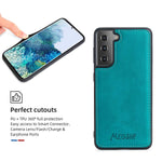 Lnobern For Samsung Galaxy S21 Fe Wallet Case Kickstand Magnetic Detachable Cover 24 Inch Shoulder Strap Bag Purse For Woman And Man For Galaxy S21 Fe 5G Turquoise