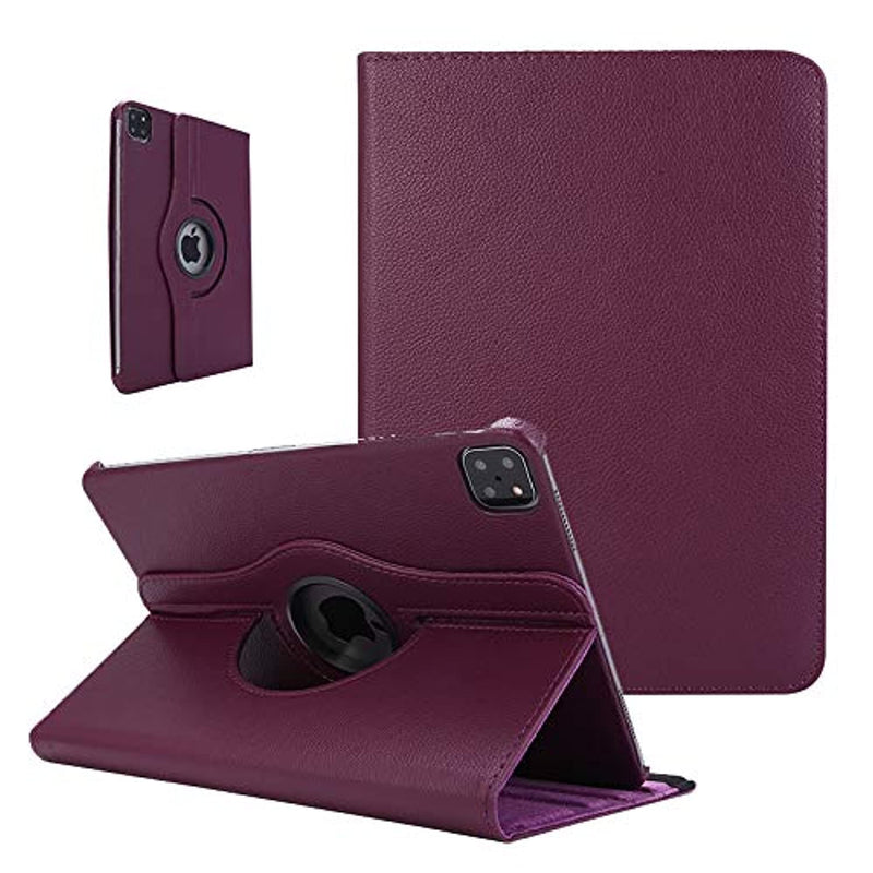 Ipad Pro 11 Case 2020 Rotating Ipad Pro 11 2020 Case With Strap 360 Degree Rotating Pu Leather Auto Wake Sleep Smart Cover With Multi Angle Viewing Stand Case For Ipad Pro 11 2020 F Purple