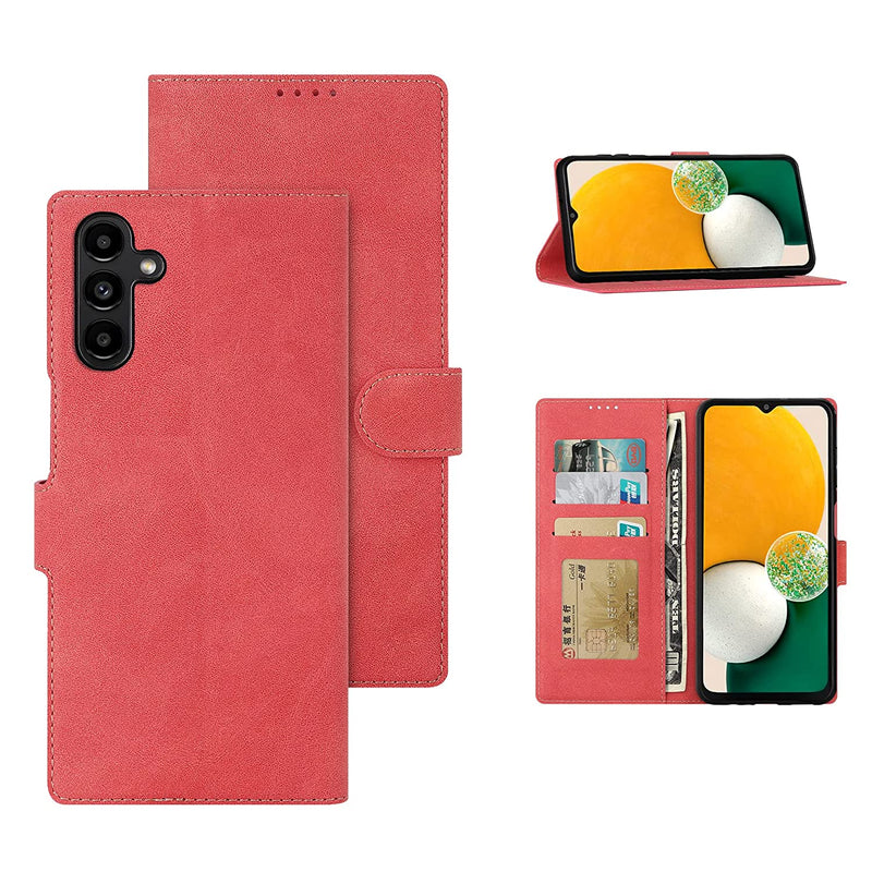 Feitenn For Samsung Galaxy A13 5G Wallet Case Multi Fonction Flip Phone Case With Kickstand Pu Leather Tpu Bumper 3 Credit Card Magnetic Closure Protective Cover For Galaxy A13 5G 2021 Red