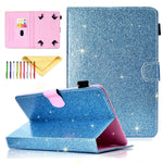 Universal Folio Case For All 6 5 7 5 Inch Tablet Pu Leather Bling Glitter Card Slots Stand Cover For Galaxy Tab 4 Galaxy Tab 3 Lite Nexus 7 Touch M7 Blue