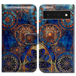 Pixel 6 Pro Case Bcov Gorgeous Colours Circle Mandala Leather Flip Phone Case Wallet Cover With Card Slot Holder Kickstand For Google Pixel 6 Pro 2021