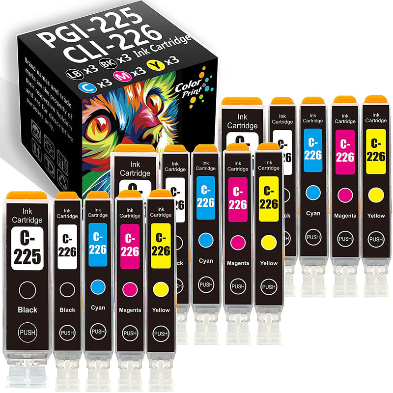 15 Pack Colorprint Compatible Pgi 225 Cli 226 Ink Cartridge Replacement For Pgi225 Cli226 Pgi 225 Cli 226 For Pixma Ip4920 Mg5120 Mg5220 Mg6220 Mg6120 Mg8220 Mx