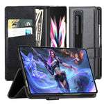 Kua Samsung Galaxy Z Fold 3 5G Case With S Pen Holder Pu Leather Flip Wallet Case With Card Holders Shockproof Phone Cover Compatible With Z Fold 3 5G 2021 Black